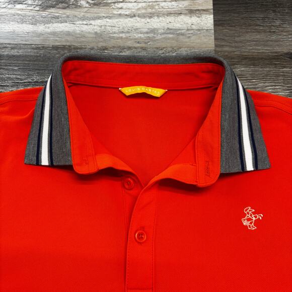 Louis Castel Orange Gray Mens XL 1/4 Button Performance Golf‎ Stretch Polo Mens - Picture 4 of 10